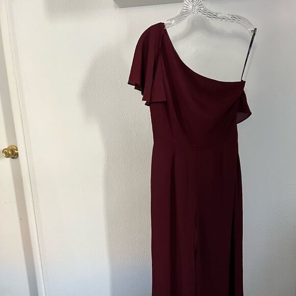 BB Dakota women one shoulder jumpsuit bordeaux New without tag Nordstrom - Picture 11 of 11